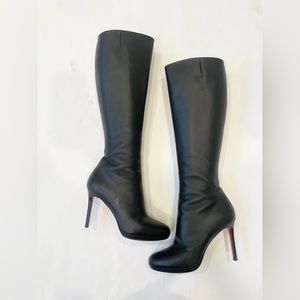 Christian Louboutin Black Leather Botalili 100mm knee high boots EU 40